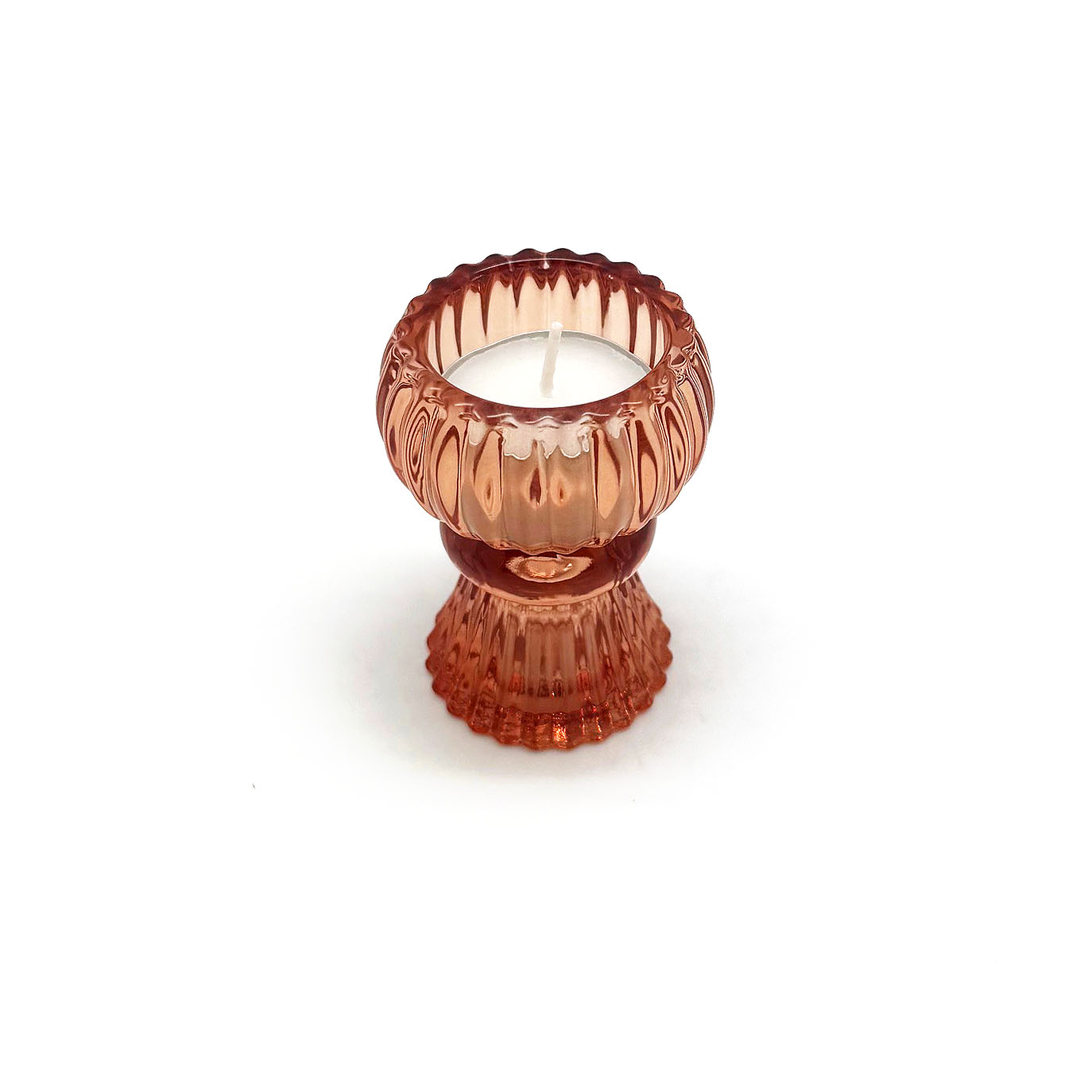 Glass Ribbed Dinner-Light (for Dinner Candle and Tealight) - Image 2